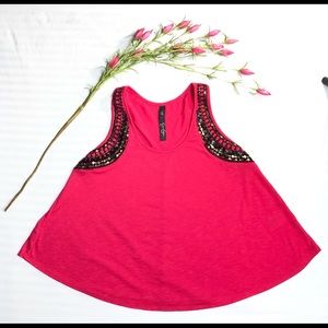 Jessica Simpson Cropped Tank Top Hot Pink Camryn